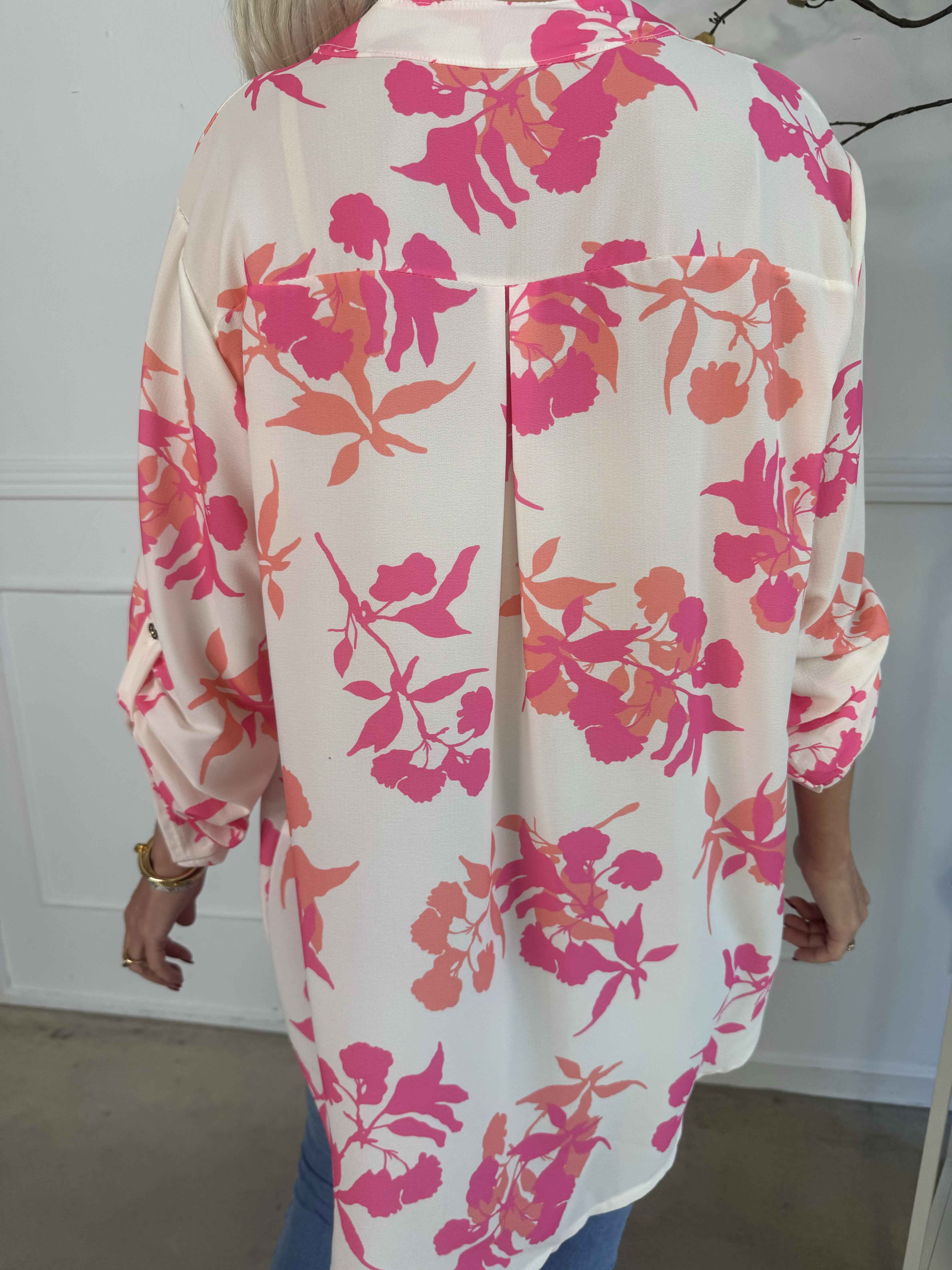 Vanesa Leaf - Let tunika i viskose med bladmotiver